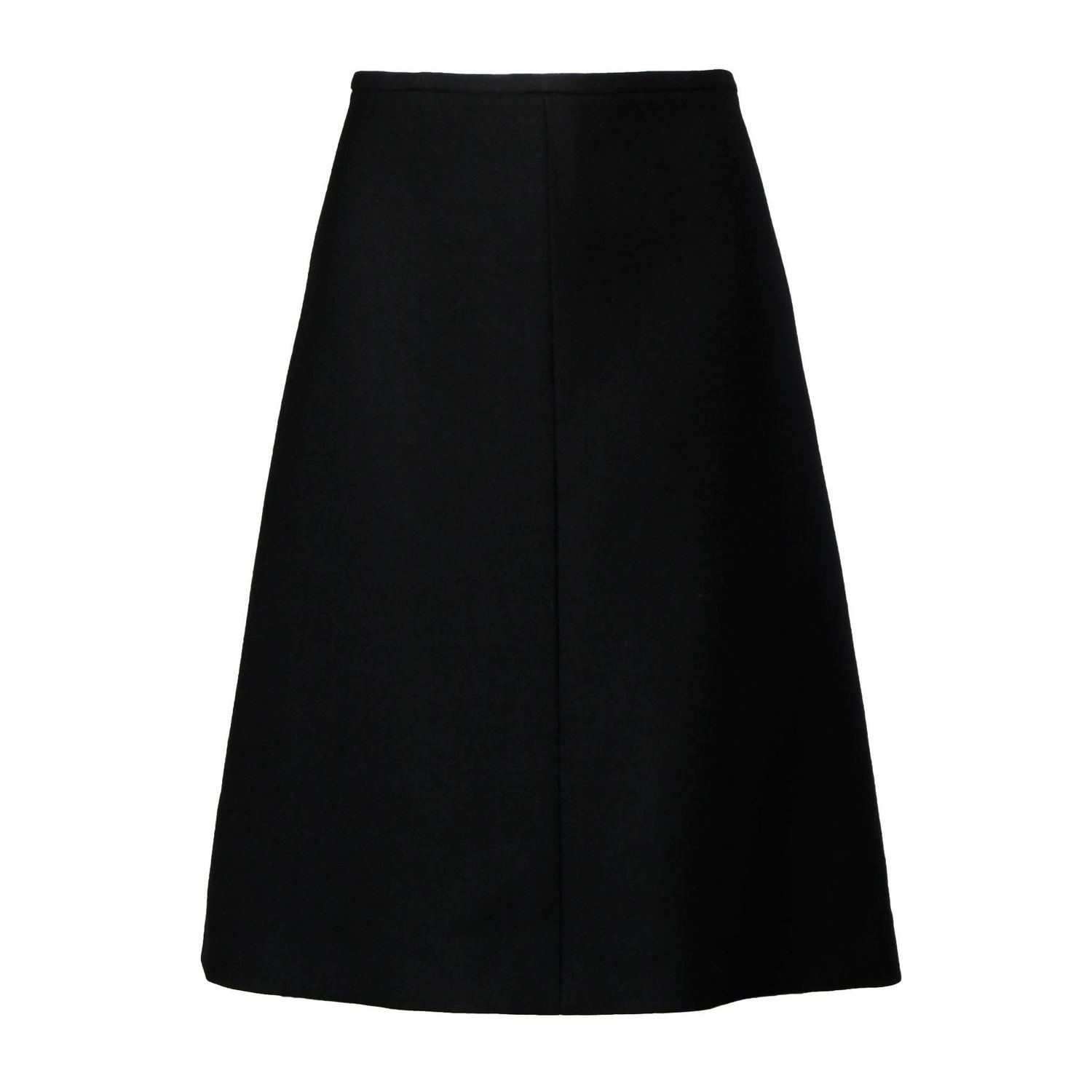 Louis Feraud Vintage Black Wool A-Line Skirt For Sale at 1stdibs