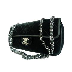 Chanel Black Velvet Crossbody Bag