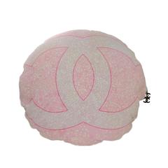 Chanel Rare Collectors Pink & White Terrycloth Floor CC Cushion/ Dog Pillow