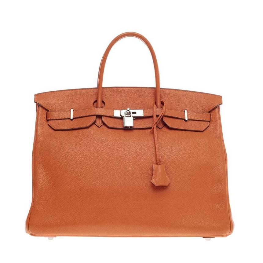 Hermes Birkin Orange Clemence with Palladium Hardware 40