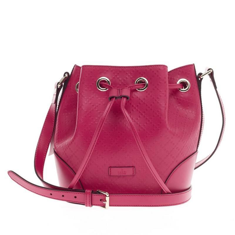 Gucci Bright Bucket Bag Diamante Leather Small
