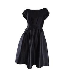 Moschino Black Silk Fit & Flare Perfect Little Black Cocktail Dress LBD 4