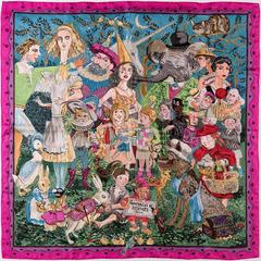 IMPORTANT Hermes Silk Scarf 'Fairytales' by Philippe Dauchez