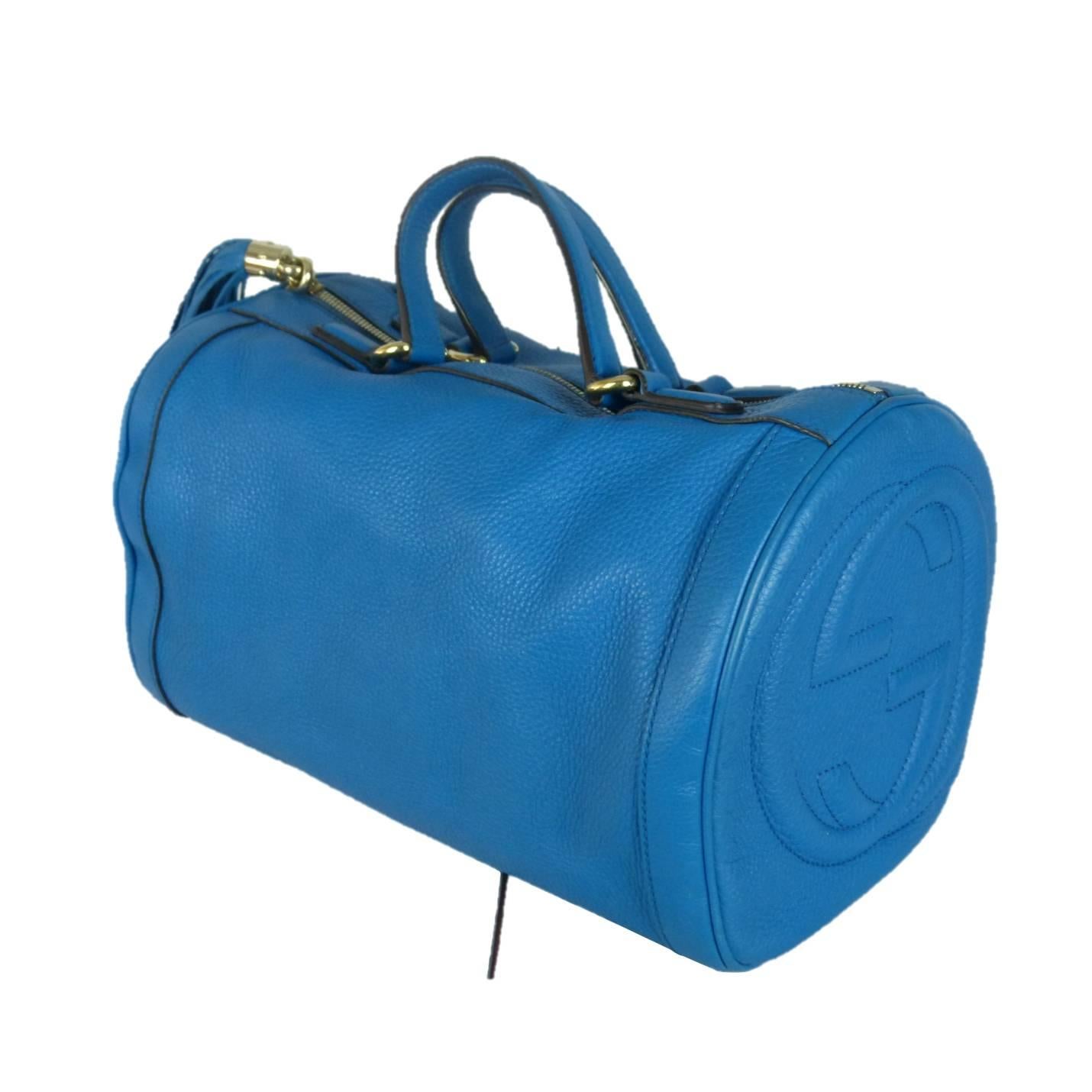 Gucci Blue Electric Leather "Polochon" Handbag