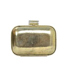 Alexander McQueen Distressed Bronze Leather Hard Clutch SHW