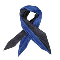 ISSEY MIYAKE Black & Blue Micro Pleated Pointed Color Block Shawl Scarf