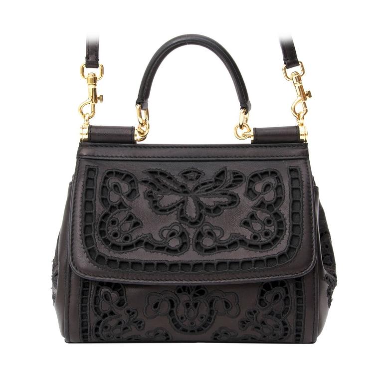 Dolce and Gabbana Mini Sicily Bag Cutwork Napa Leather at 1stDibs