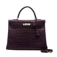 Hermes Amethyste (Purple) Alligator Kelly 2 Retourne 35cm