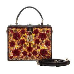 Dolce und Gabbana Schildpatt-Blumen-Box-Tasche