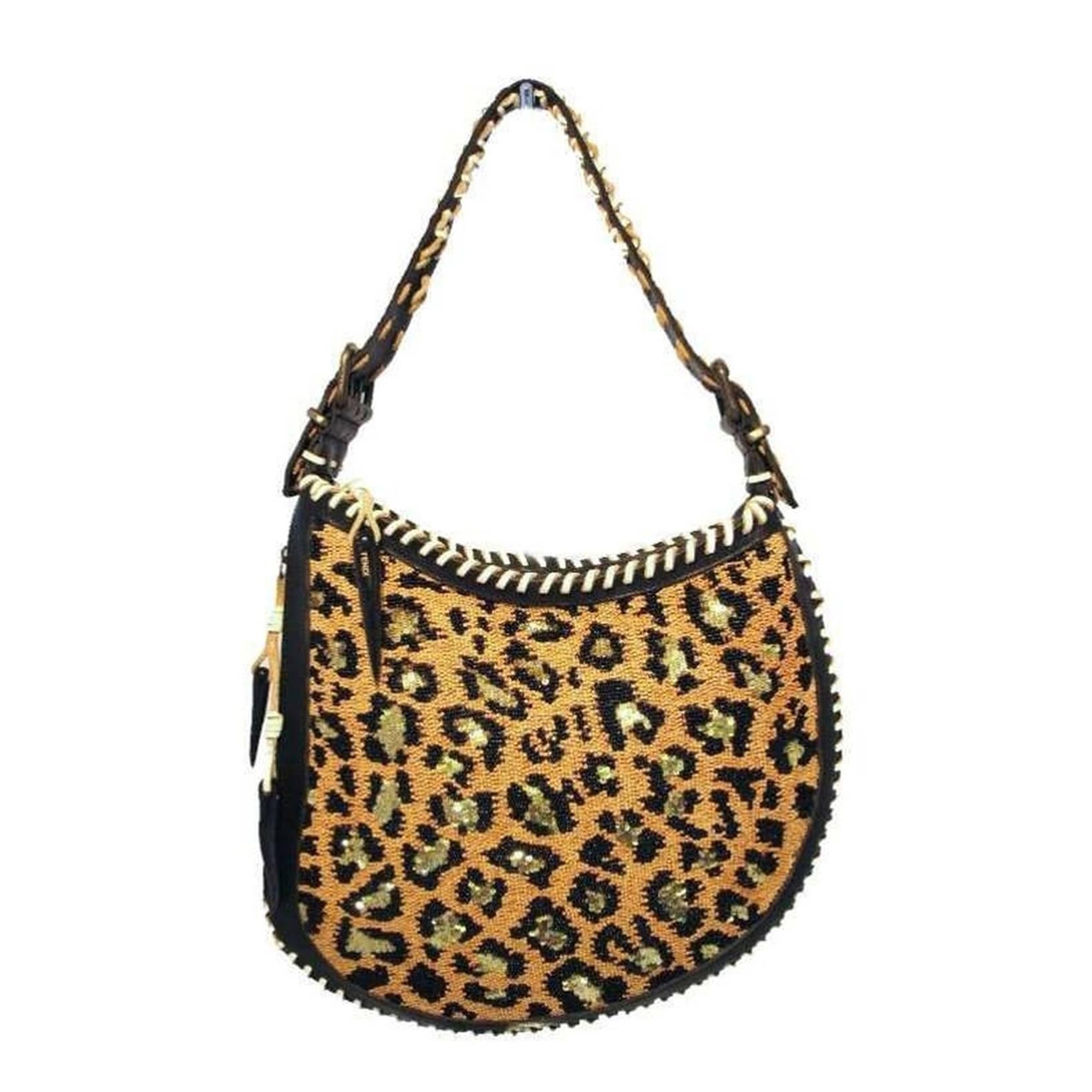 Fendi Beaded Safari Shoulder Bag For Sale