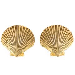 1990s Saint Laurent Seashell Earrings 