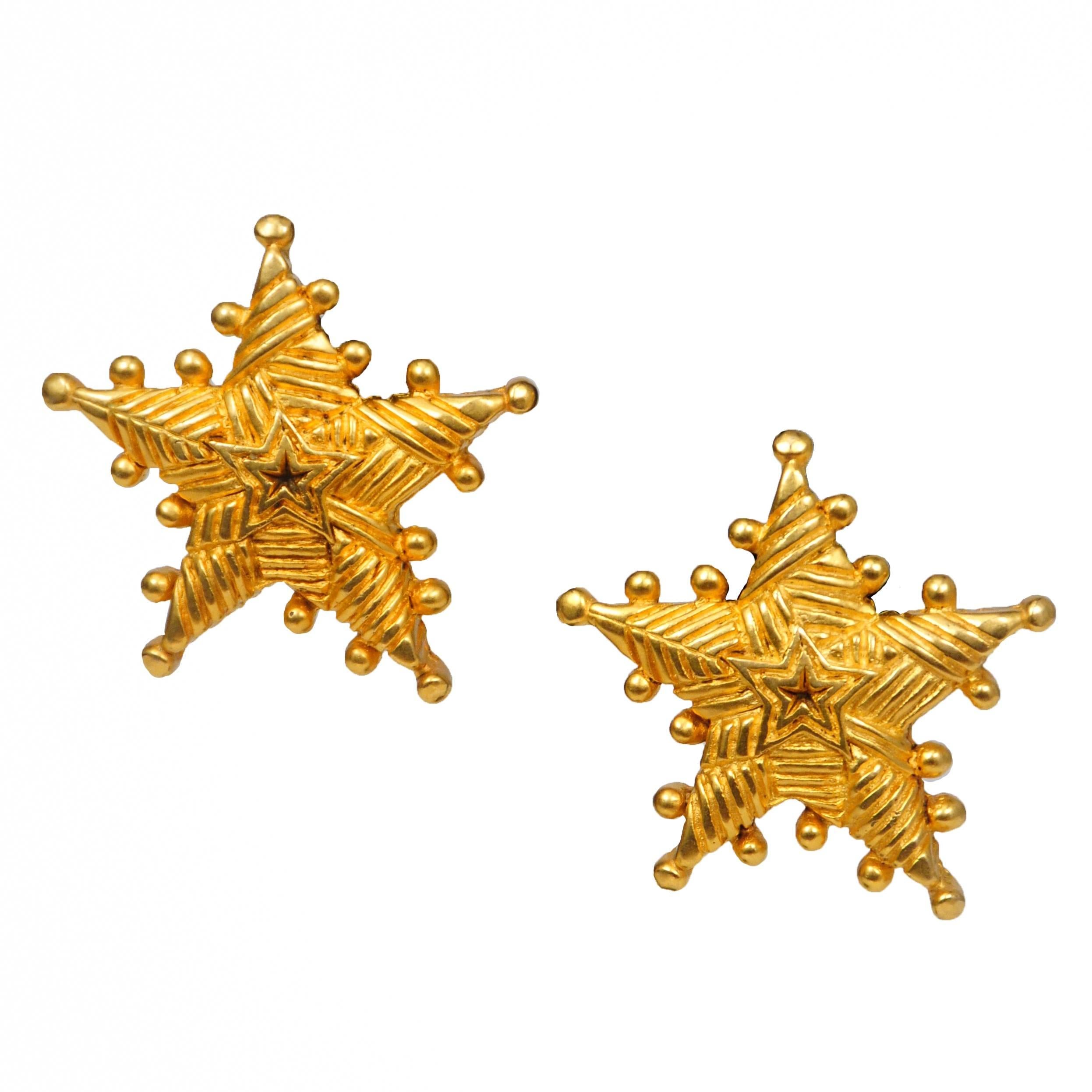 Escada Gold Star Earrings