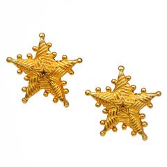Vintage Escada Gold Star Earrings 