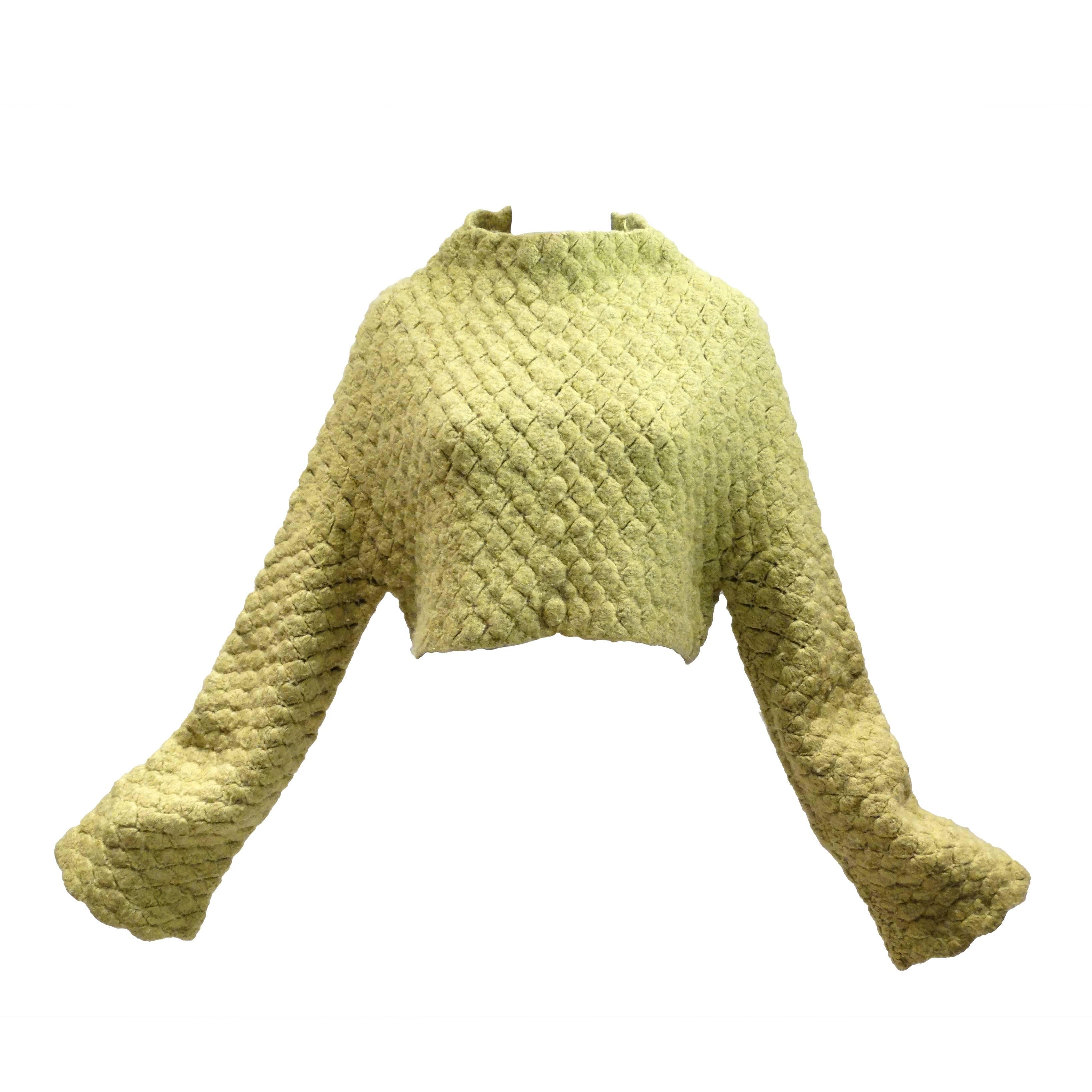 1998 Akira Isogawa Runway Cropped Knit Sweater 