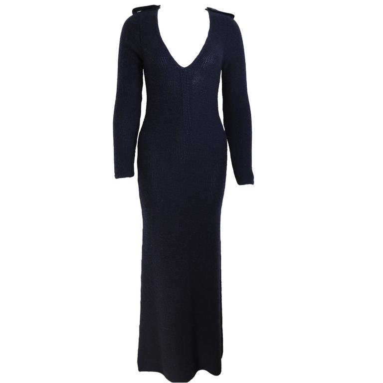 Tom Ford For Gucci Navy Maxi Dress For Sale at 1stdibs