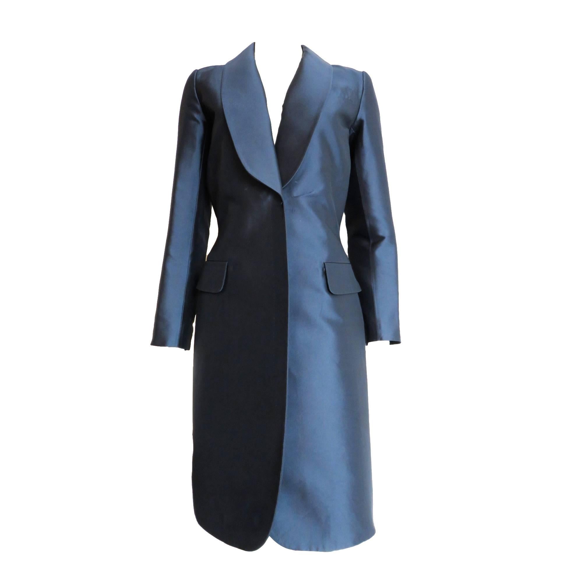 LOUIS VUITTON Silk satin evening coat with dress-style back  For Sale