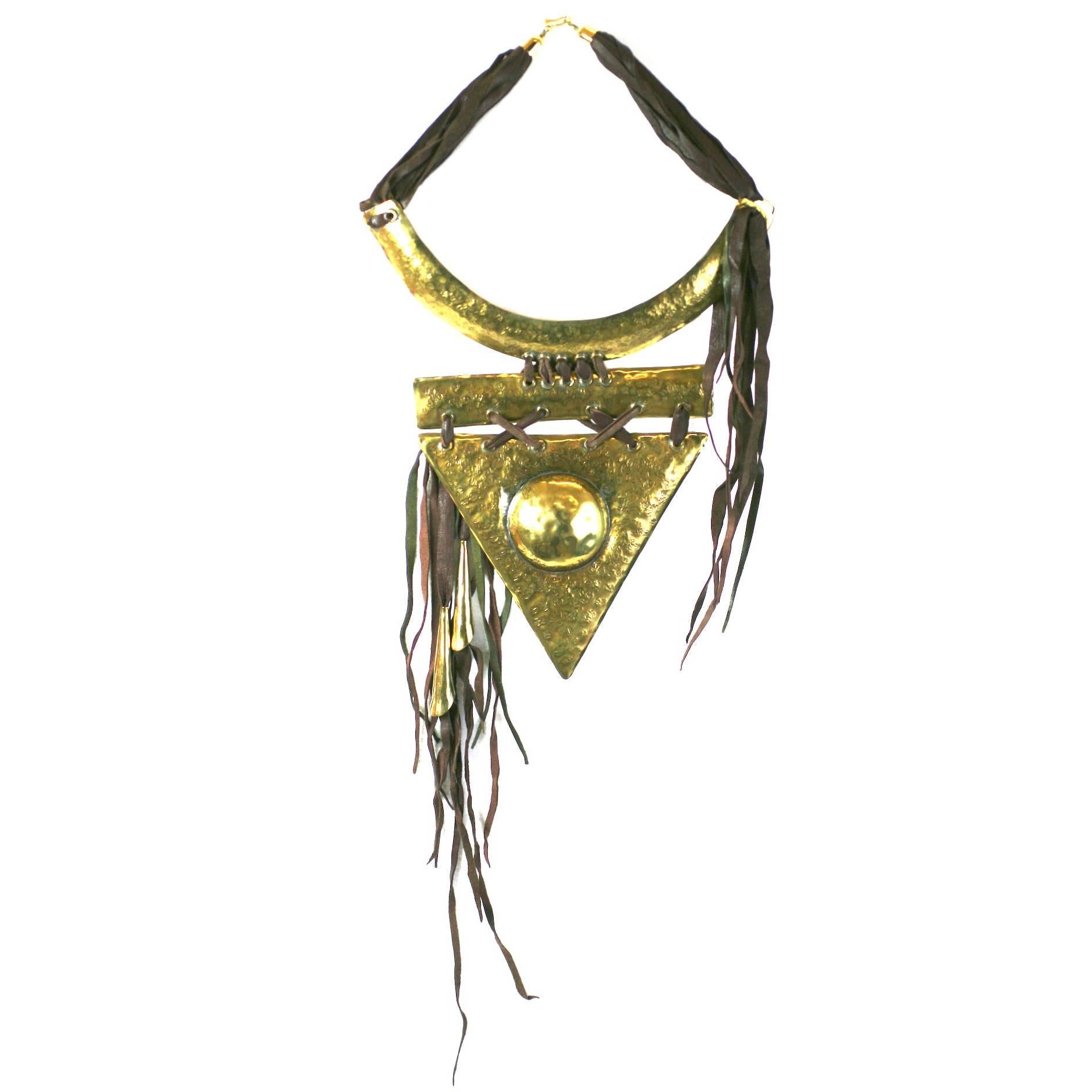 Tribal Hand Hammered Collar, Claire Deve for Claude Montana