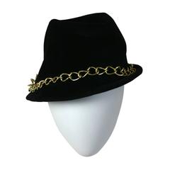Vintage Norman Norell Chain Trimmed Fedora