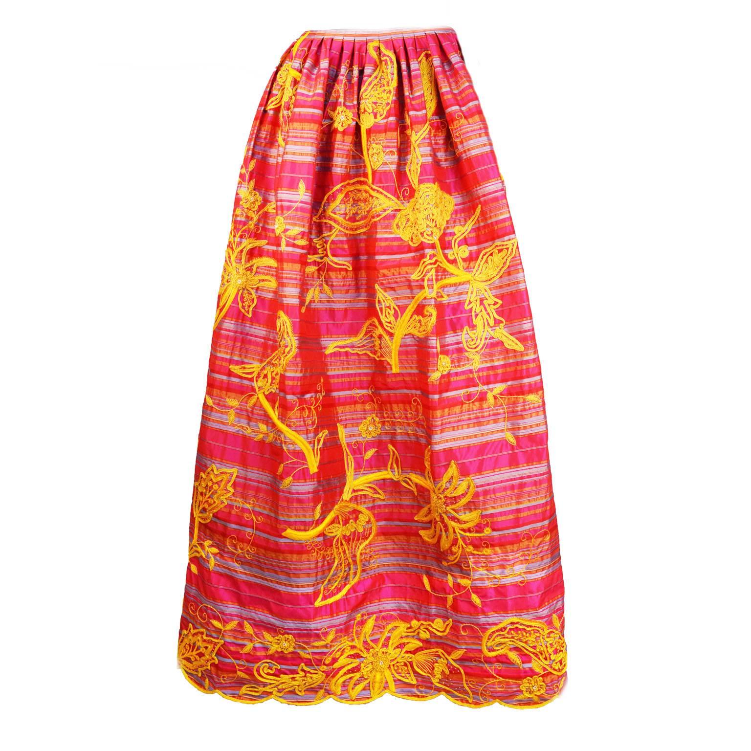 Oscar de la Renta Box Pleated Ball Gown Skirt For Sale