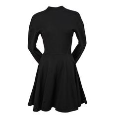 AZZEDINE ALAIA jet black seamed mini dress with full skirt