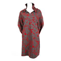 runway 1996 COMME DES GARCONS herringbone dress with reverse floral flocking 10