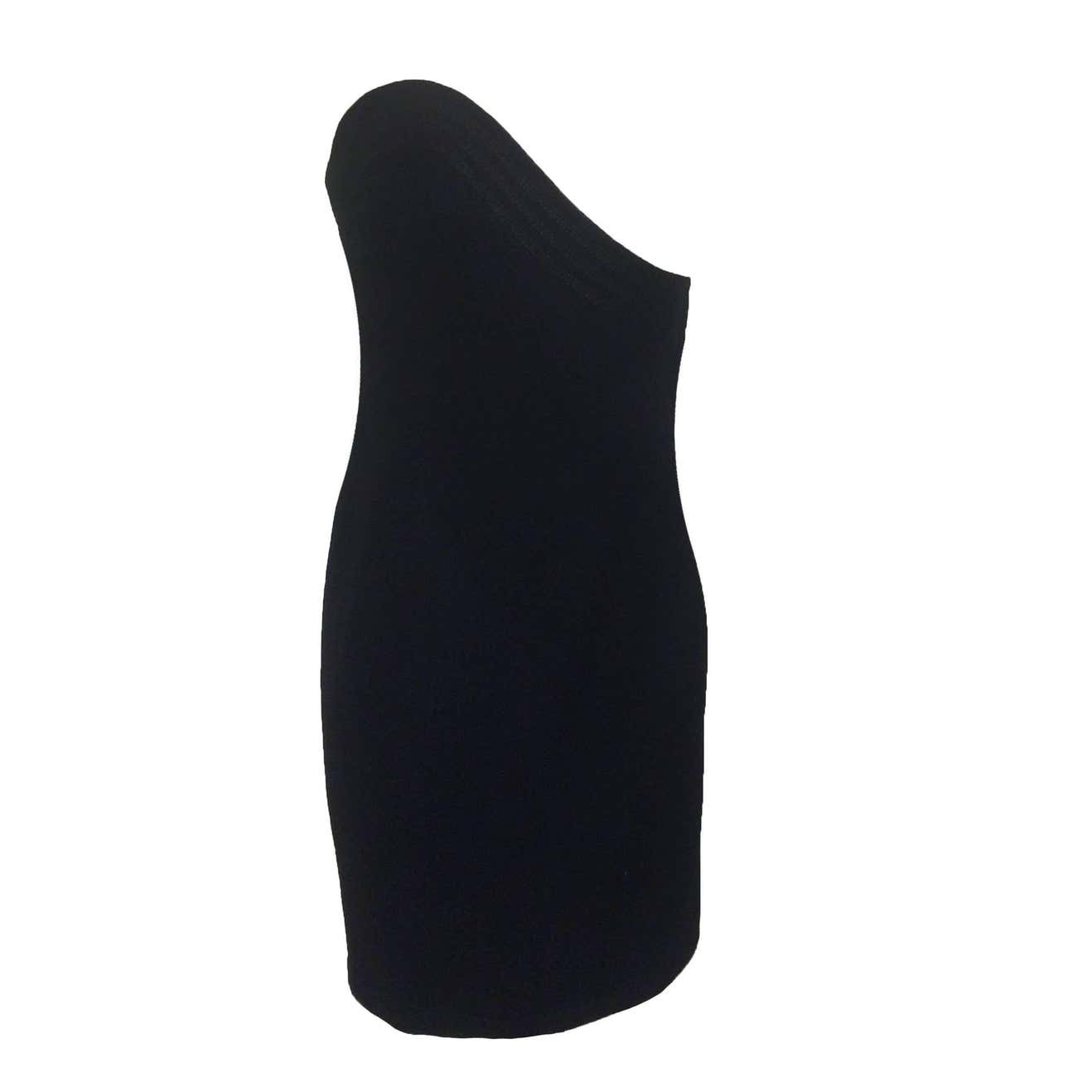 Gianni Versace 1990s Asymmetrical Single Breasted Little Black Dress ...