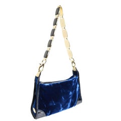 Celine Blue Velvet Strap Bag