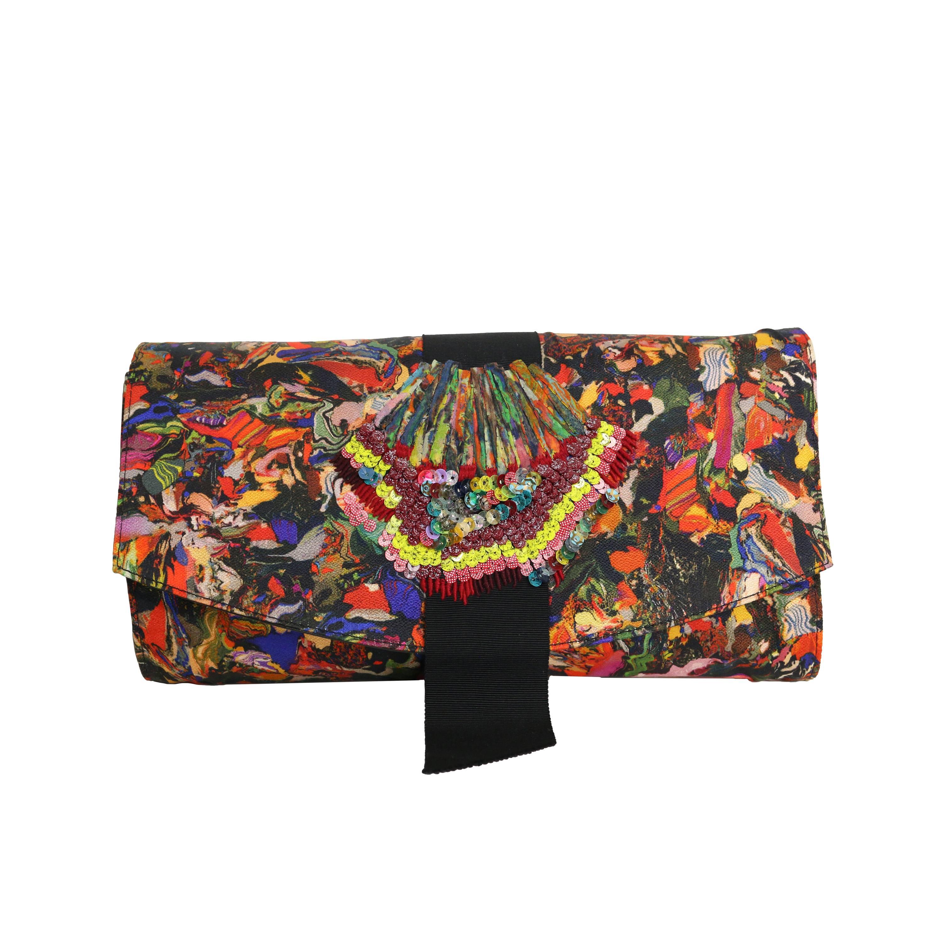 Dries Van Noten Multi-Colour Embroidered Sequins Clutches