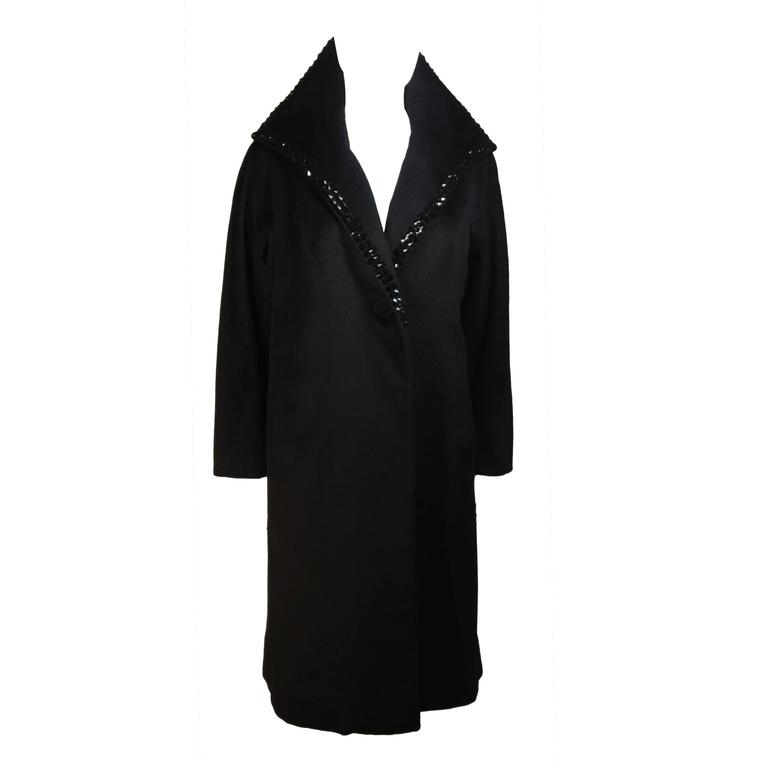 McCALLS CO. VOGUE TAILOR Vintage Wool Coat with Studded Collar Size