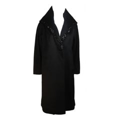 McCALLS CO. VOGUE TAILOR Vintage Wool Coat with Studded Collar Size Medium