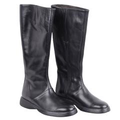 Used HOGAN Italian Black Leather BOOTS Shoes w/ RUBBER Sole SIZE 36 IT 