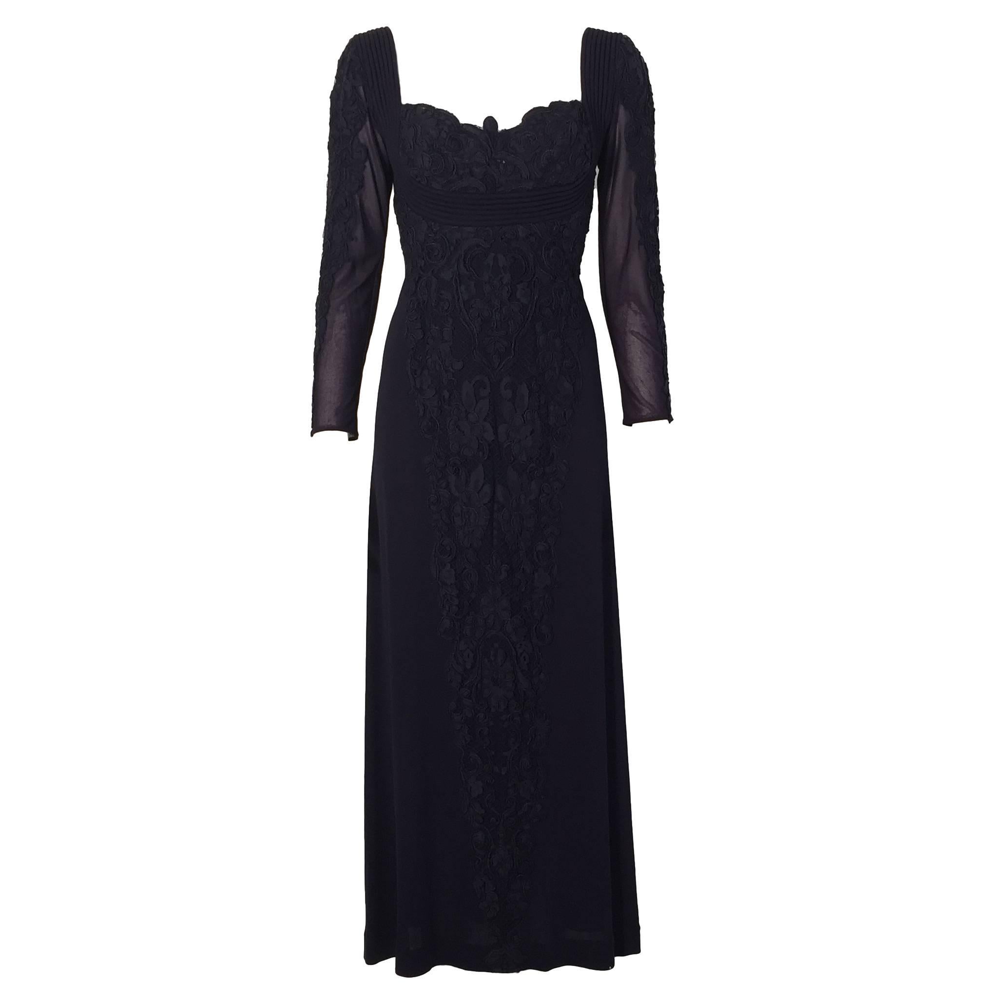 Loris Azzaro Navy Gown For Sale