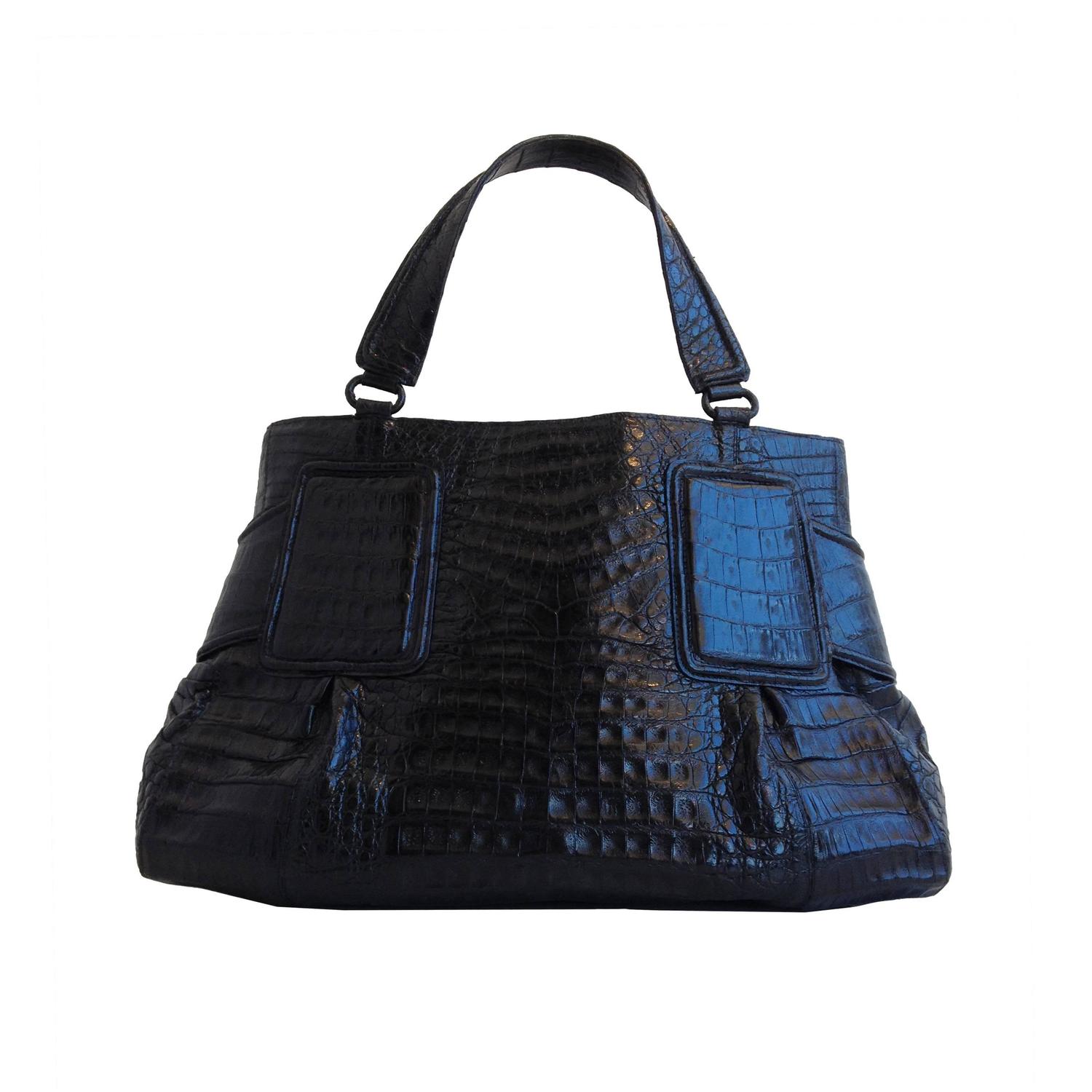 Nancy Gonzalez Black Crocodile Tote Bag at 1stdibs