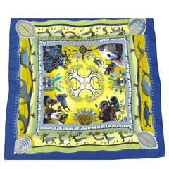 Gorgeous Hermes Eskimo Themed Huge Silk Scarf.