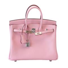 Borsa HERMES BIRKIN 25 Rose Sakura rosa palladio - un Jewell