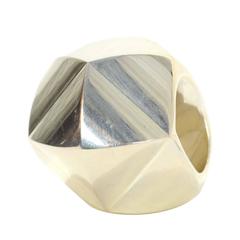 Hermes Sterling Silver XL Geometric Cocktail Ring sz 6.5 9