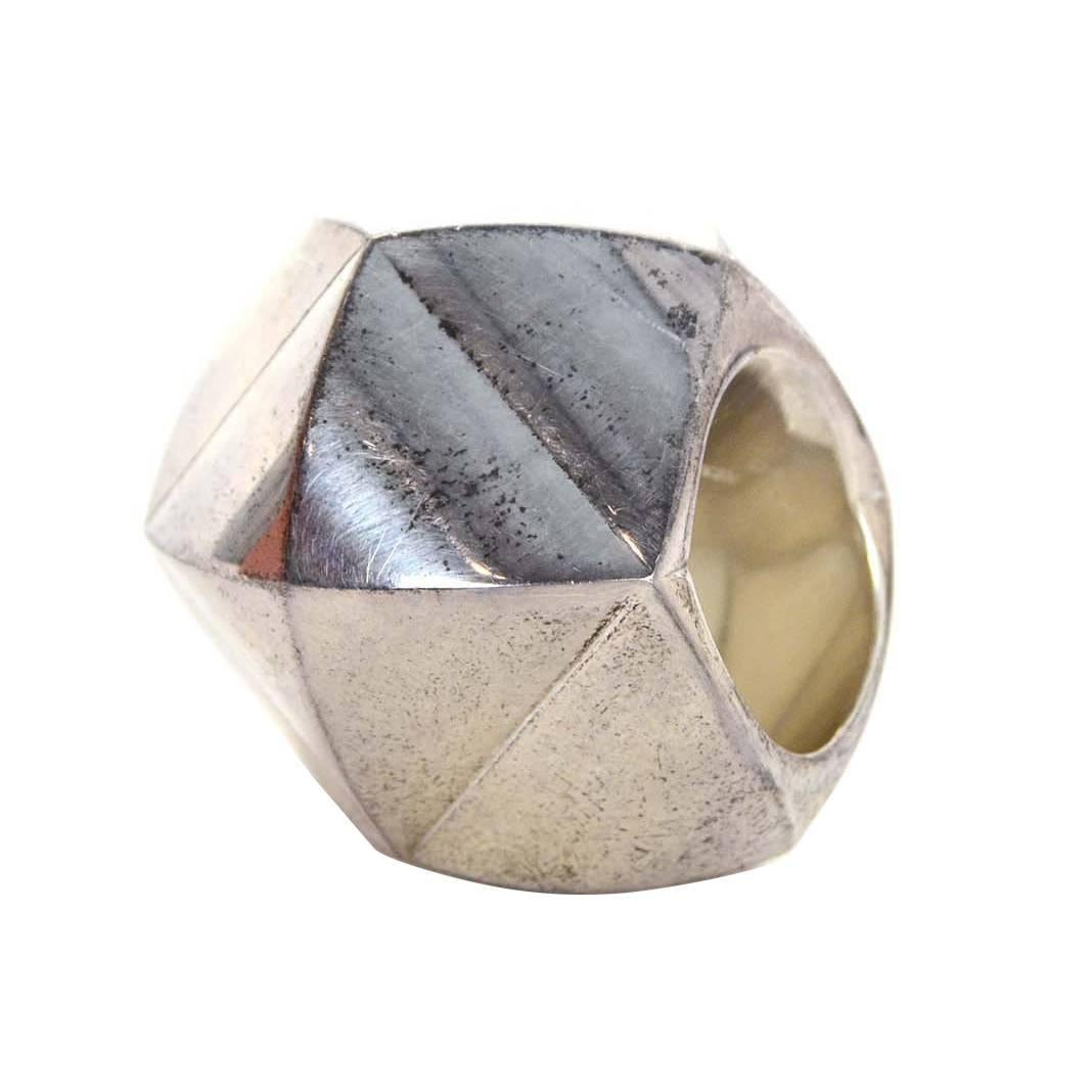 Hermes Sterling Geometric Cocktail Ring 

Made In: Italy
Color: Silver
Materials: Sterling silver
Closure: None
Stamp: Ag925 Hermes 54 1979 VI Made in Italy
Overall Condition: Excellent pre-owned condition
Includes: Hermes box and