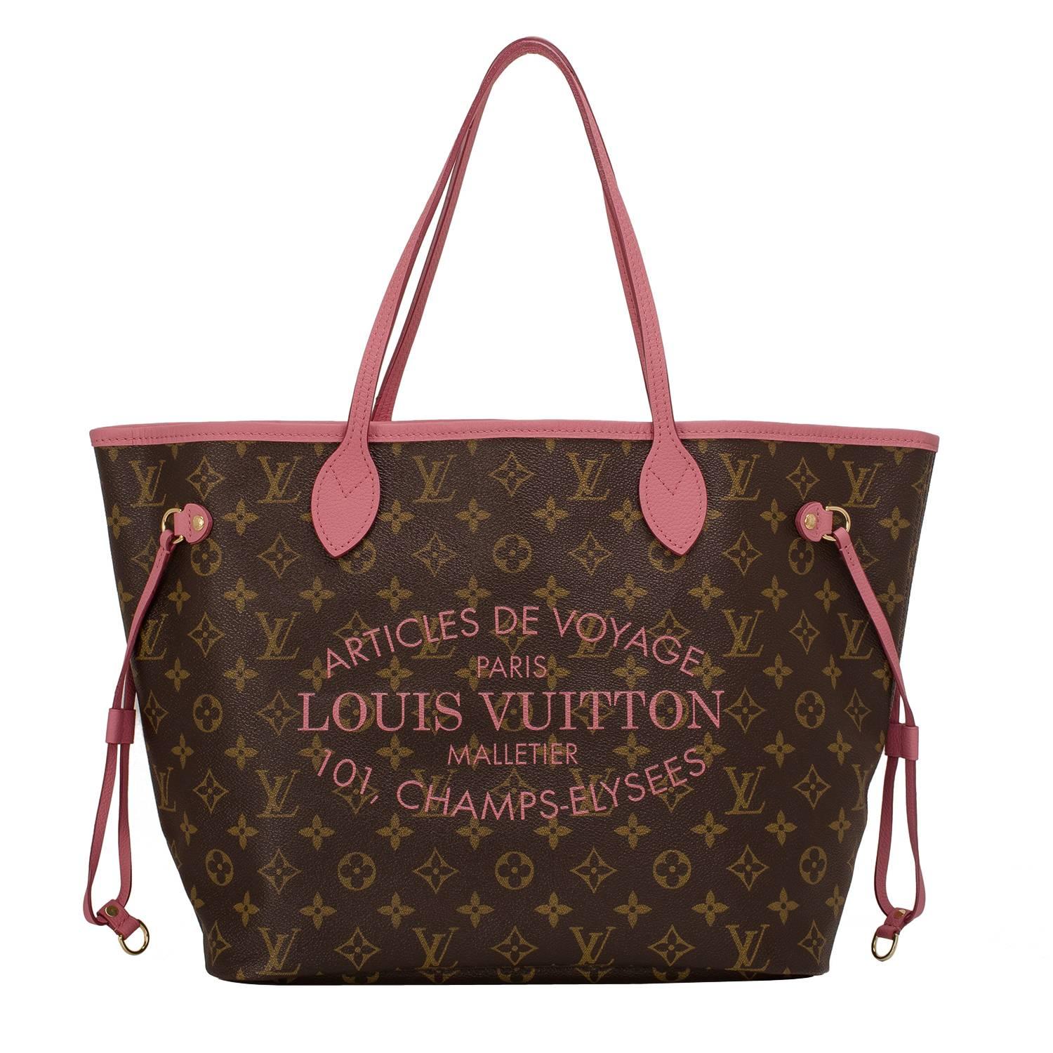 Louis Vuitton Monogram Rose Velours Ikat Neverfull MM