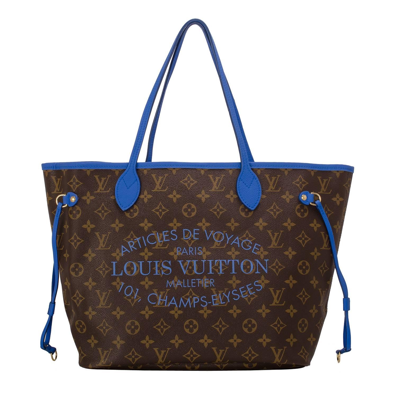 Louis Vuitton Grand Bleu Monogramm Ikat Neverfull MM