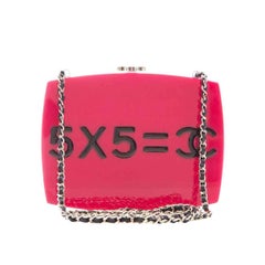 CHANEL CC Black Plexiglass Pink Strass Crystal Silver Rocket Space Evening  Bag at 1stDibs