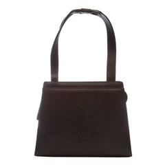Chanel Black Satin Camellia Evening Bag