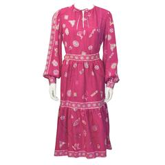 1970's Pucci Fuschia Silk/Wool Challis Set 2