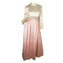 1960s Ceil Chapman Beaded Evening Gown
