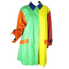 Vintage 1970s Bill Blass Primary Colored Raincoat - sale