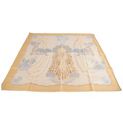 HERMES PARIS Silk SCARF DOIGTS DE FEE Cathy Latham 2001 Yellow