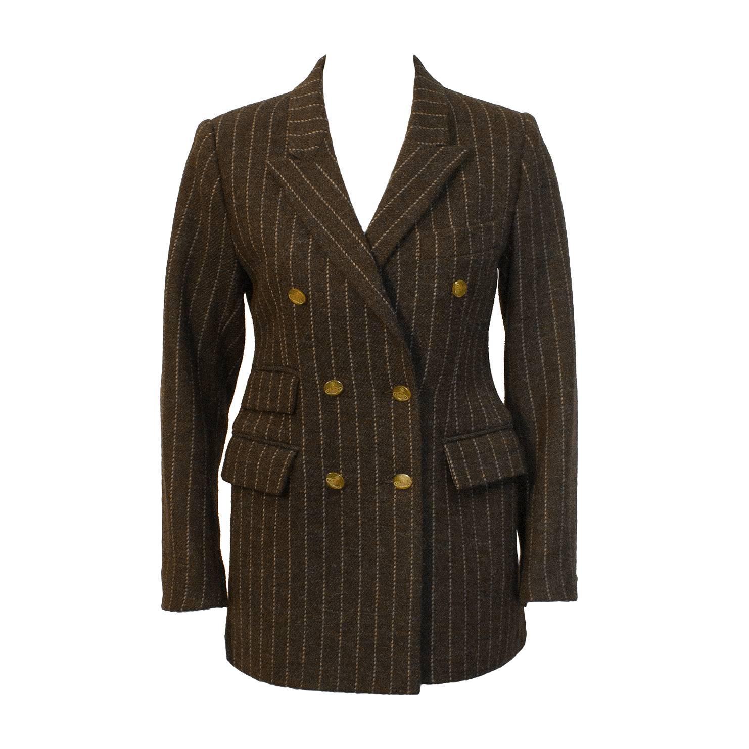 1980's Vivienne Westwood Brown Wool Blazer 