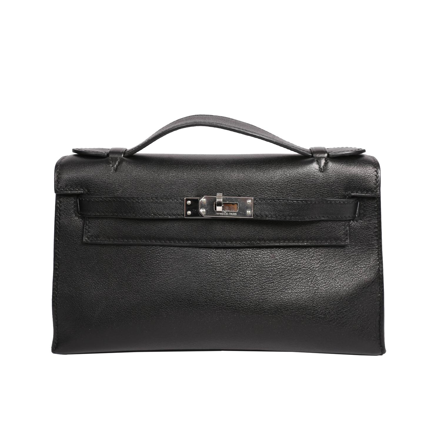fake hermes purse - Hermes Black Swift Kelly Pochette at 1stdibs