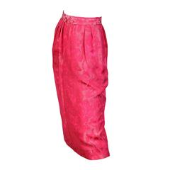 Fuchsia Silk Skirt from Lanvin