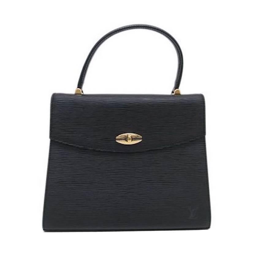 Louis Vuitton Rare Discontinued Malesherbes Black Epi Leather Satchel Bag