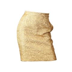 Yves Saint Laurent Gold Lamé Skirt 1